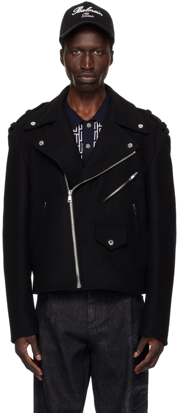 Яке Balmain Black Biker Jacket Черно | DH1TD512WC68, 0