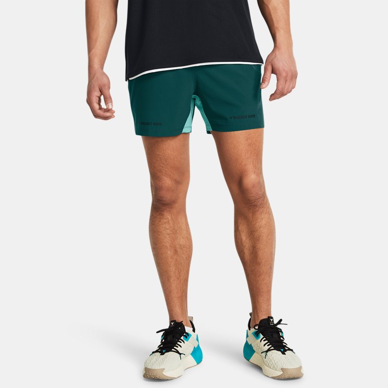 Къси панталони Under Armour Project Rock Ultimate Trainingsshorts für Herren Hydro Teal / Radial Turquoise Зелено | 1384217-449