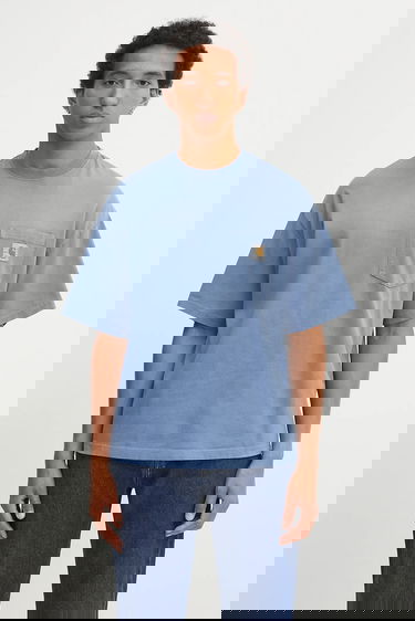 Тениска Carhartt WIP Short Sleeve Pocket T-Shirt Hudson Синьо | I035140.1YI5F, 0