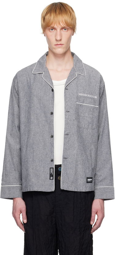 Риза Neighborhood Neighborhood Long Sleeve Pajama Shirt Сиво | 251TSNH-SHM10, 0