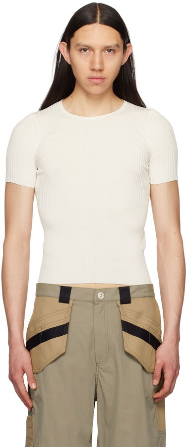 Съкратен топ Dion Lee Dion Lee Gradient Rib T-Shirt Бяло | C7192S23, 0