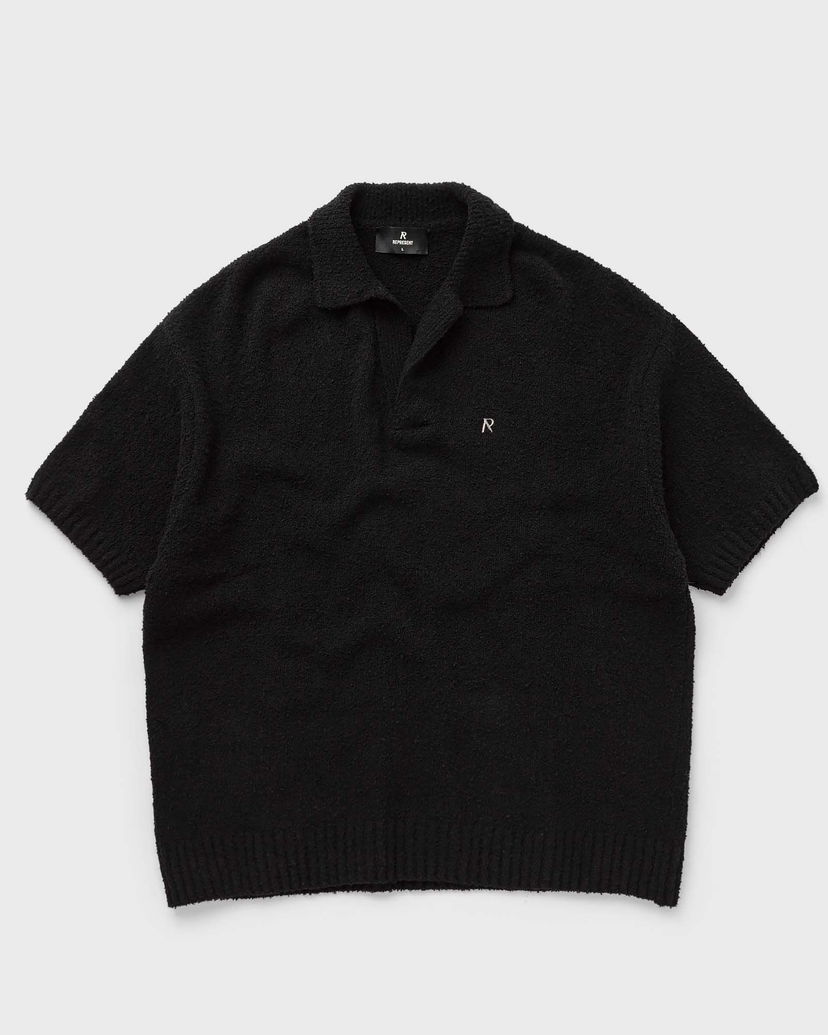 Поло тениска Represent Clo Represent BOUCLE TEXTURED KNIT POLO Черно | MLM305-01