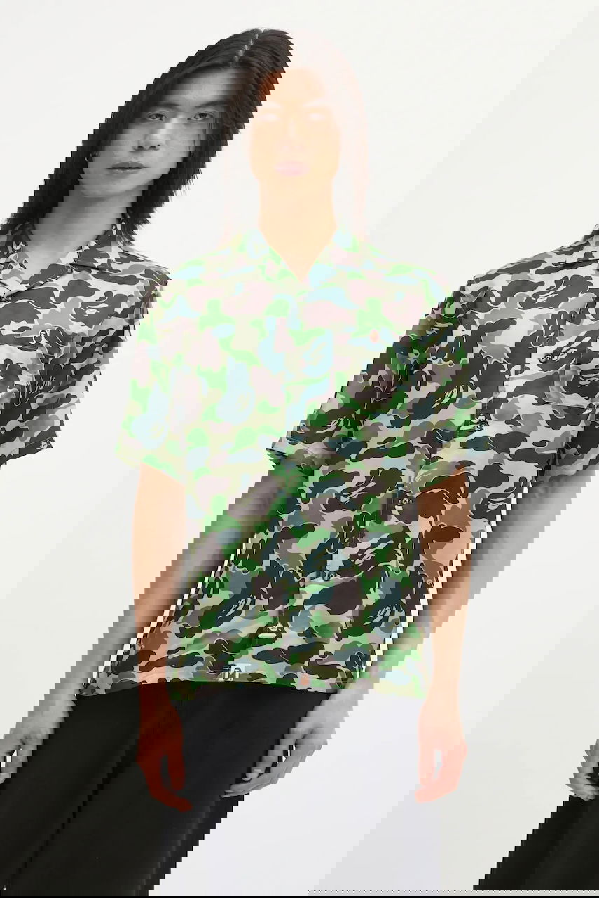 Риза BAPE Camo Short-sleeve Cuban Collar Shirt Многоцветен | 001SRL301007M, 0