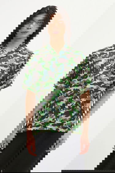 Риза BAPE Camo Short-sleeve Cuban Collar Shirt Многоцветен | 001SRL301007M, 0