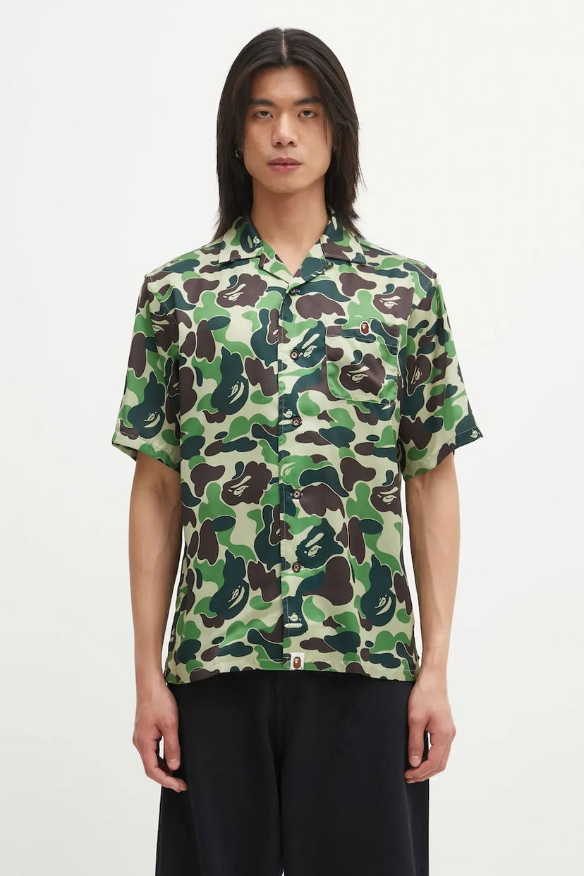 Риза BAPE Camo Short-sleeve Cuban Collar Shirt Многоцветен | 001SRL301007M