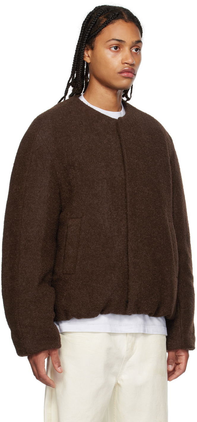 Пуловер We11done We11done Collarless Bomber Jacket Кафяво | WD-JP3-23-142-M-BR, 1