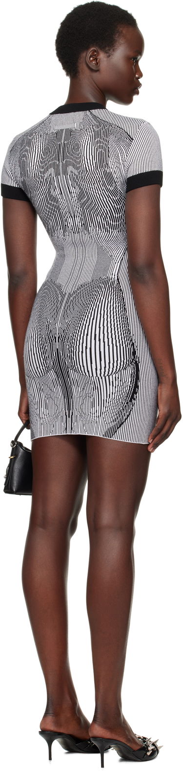 Pокля Jean Paul Gaultier Jean Paul Gaultier Morphing Pinstripes Jacquard Minidress Черно | 25/33-F-RO374-M084-0100, 2