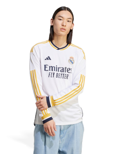 Фланелка adidas Originals Real Madrid 23/24 Long Sleeve Home Jersey Бяло | IB0018