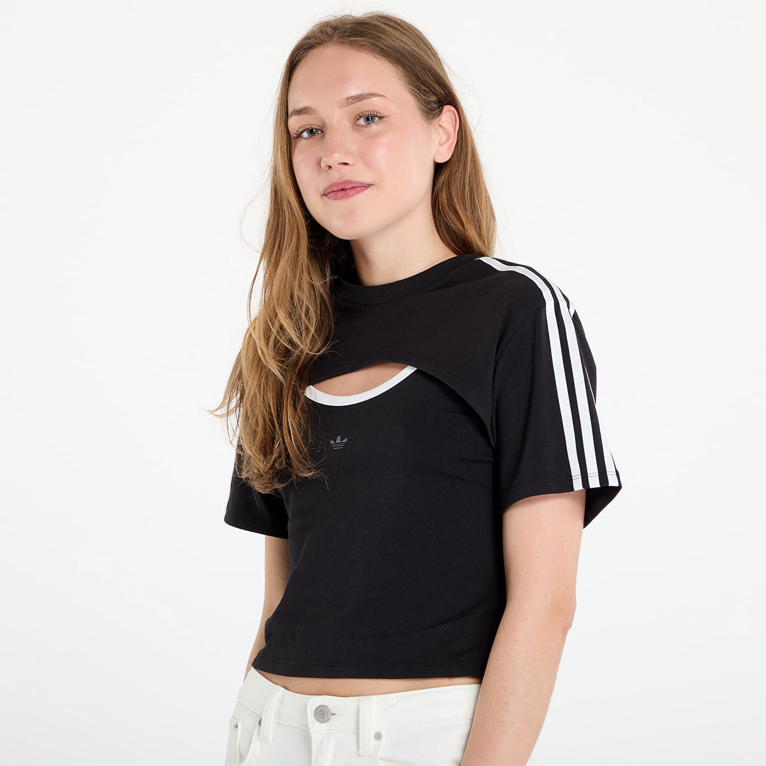 Съкратен топ adidas Performance Cutout Cali T-Shirt Черно | JD0042, 1