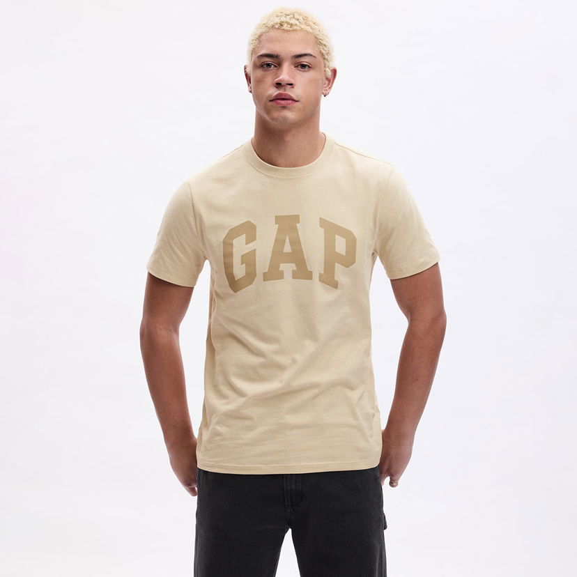 Тениска GAP Basic Logo Tee Bedrock 291 Бежово | 856659-08