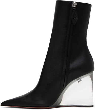 Тренчкот Amina Muaddi Amina Muaddi Pernille Wedge Ankle Boots Черно | PERNILLE HALF GLASS WEDGE NAPPA, 2