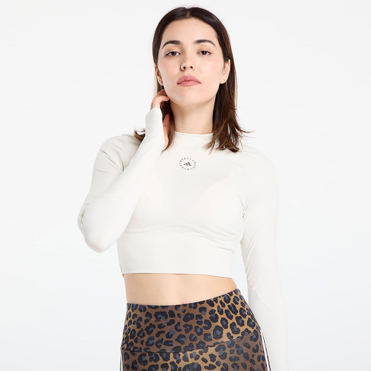 Съкратен топ adidas Performance Stella McCartney Training Longsleeve Crop Top Бяло | JM1403, 1