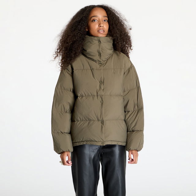 Jeans Relaxed Puffer Jacket Gray