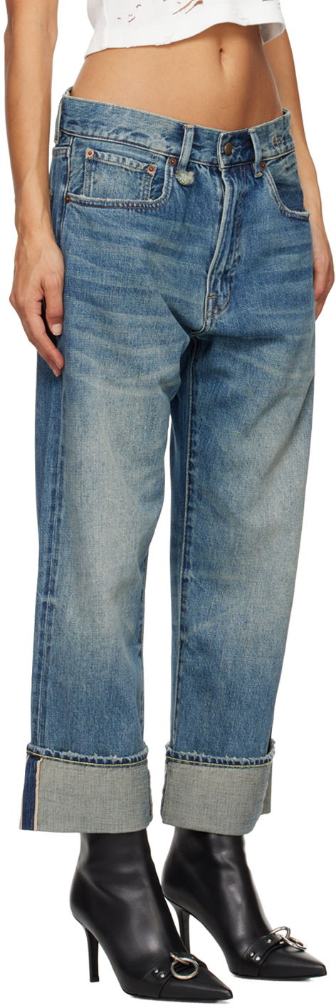 Дънки R13 R13 Cuffed X-Boyfriend Jeans Синьо | R13WD111-D250A, 1