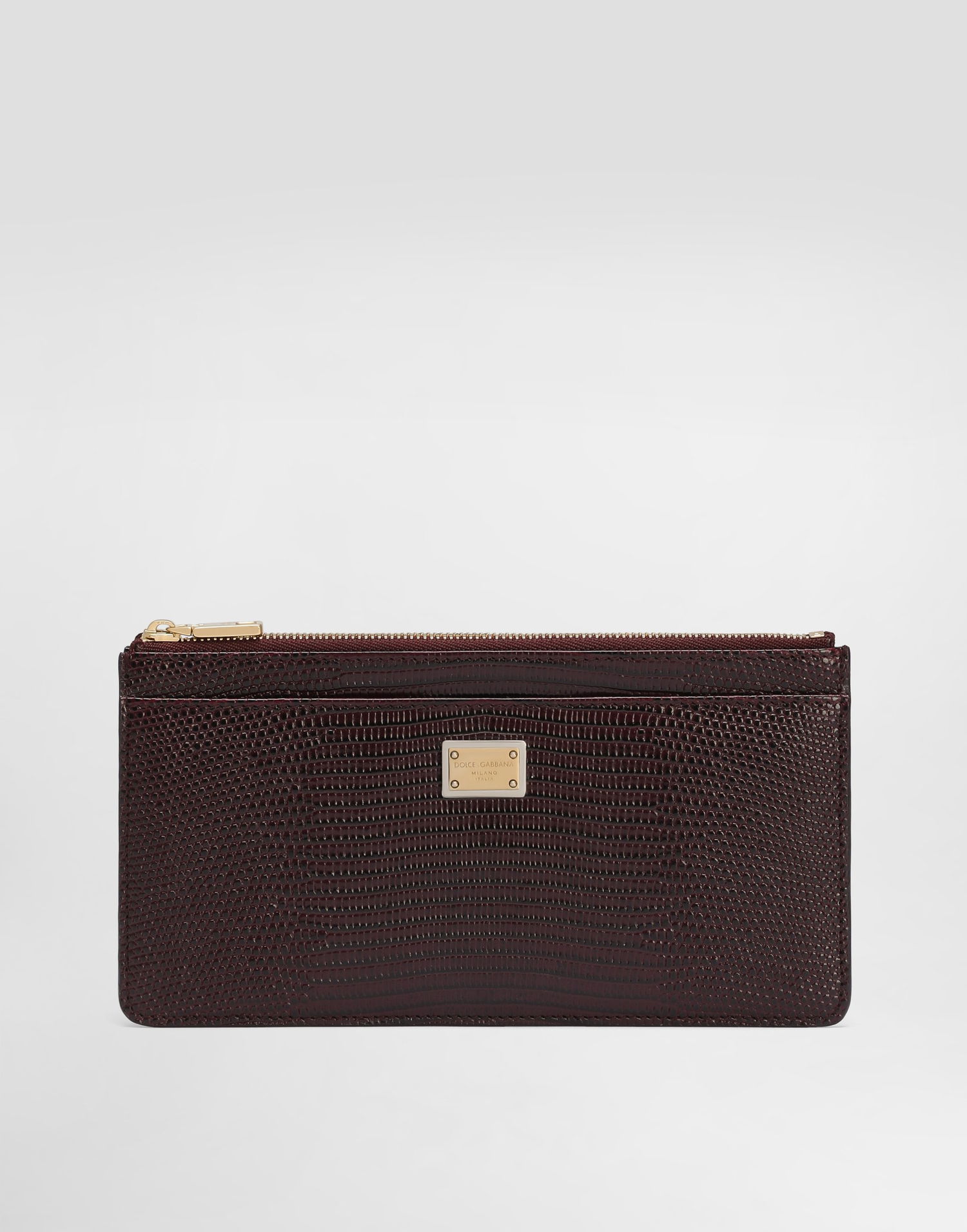 Портфейл Dolce & Gabbana Dolce & Gabbana Iguana-Print Leather Card Holder Бургунди | BI1265A109580342, 0