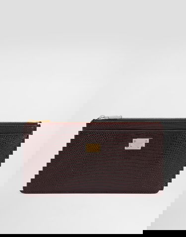 Портфейл Dolce & Gabbana Dolce & Gabbana Iguana-Print Leather Card Holder Бургунди | BI1265A109580342, 0
