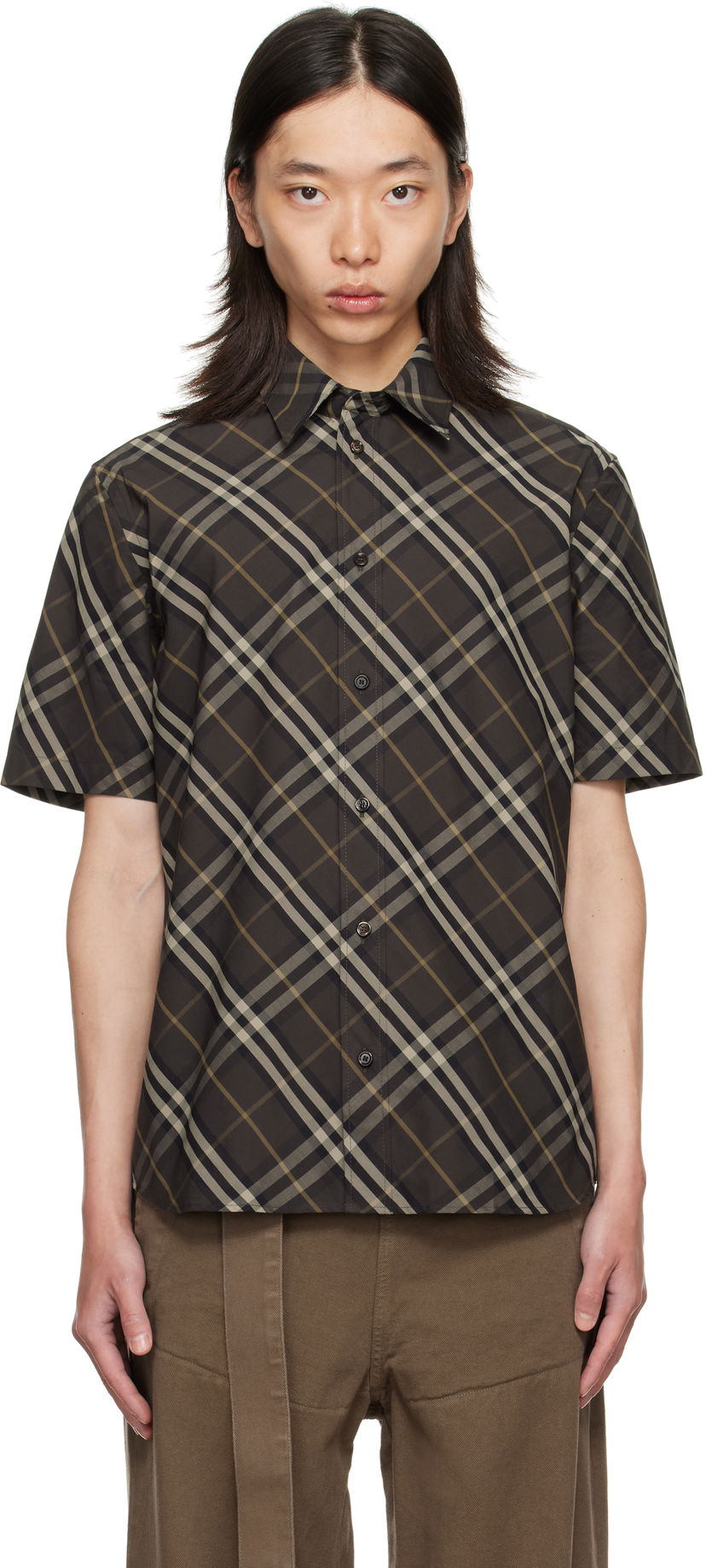 Риза Burberry Burberry Relaxed Fit Check Cotton Shirt Кафяво | 8116127