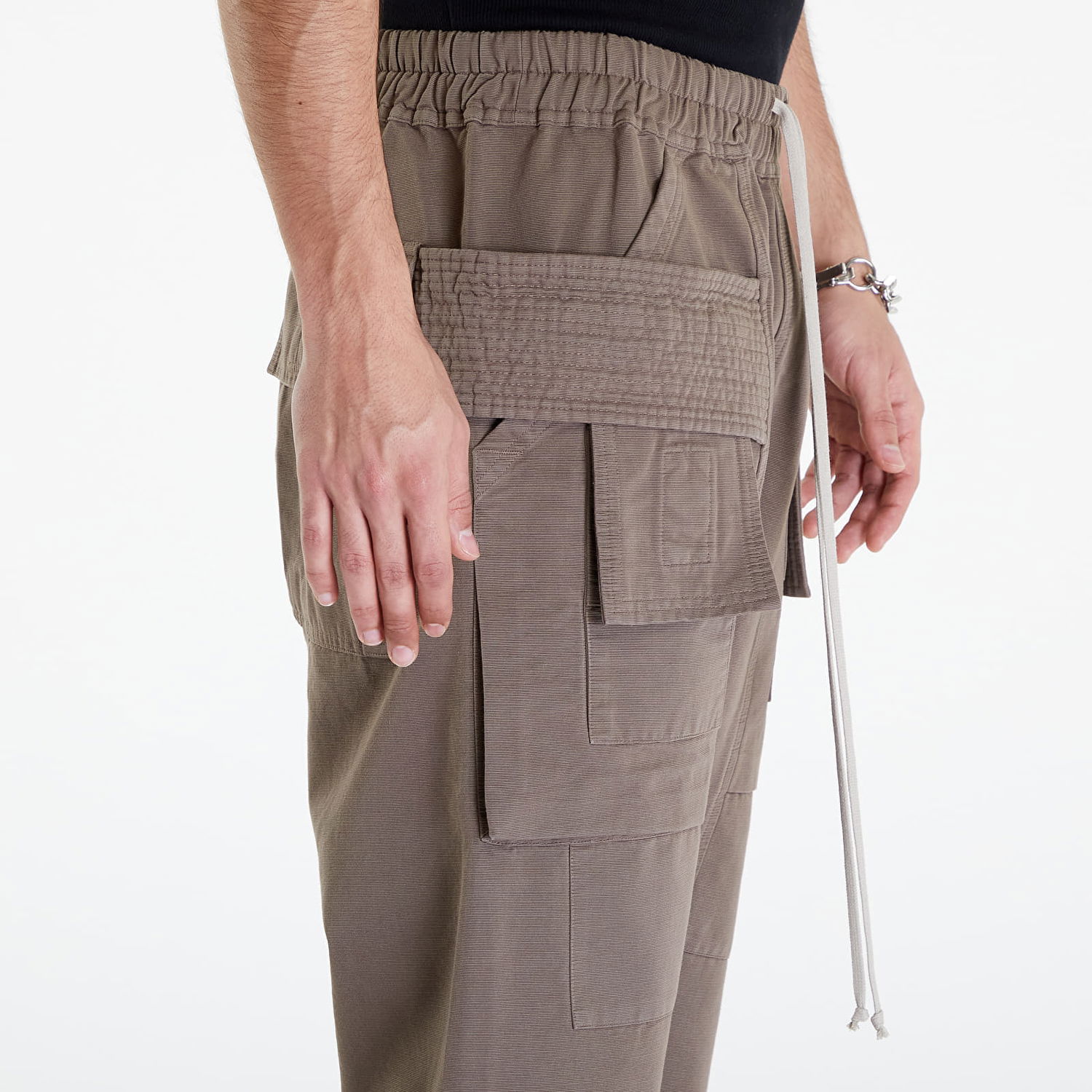 Карго панталони Rick Owens DRKSHDW Creatch Cargo Cropped Drawstring Dust Кафяво | DU01D1371 CB 34, 1