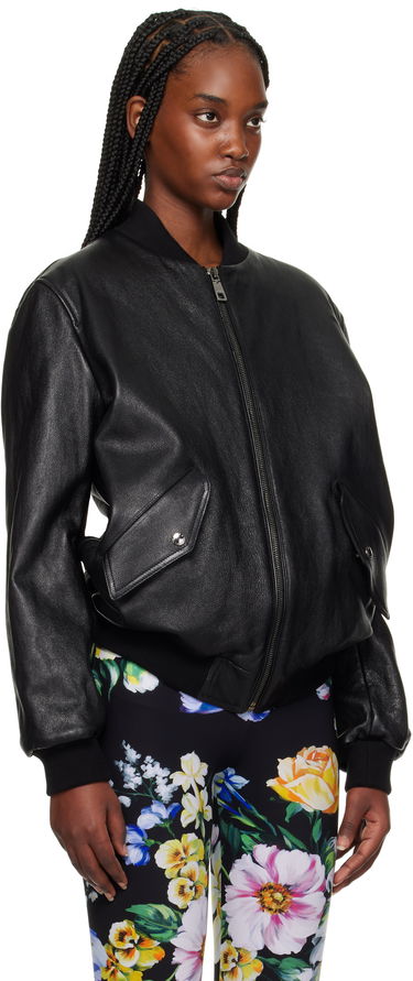 Яке бомбър Dolce & Gabbana Dolce&Gabbana Nappa Leather Bomber Jacket Черно | F9S37L HULQJ, 1