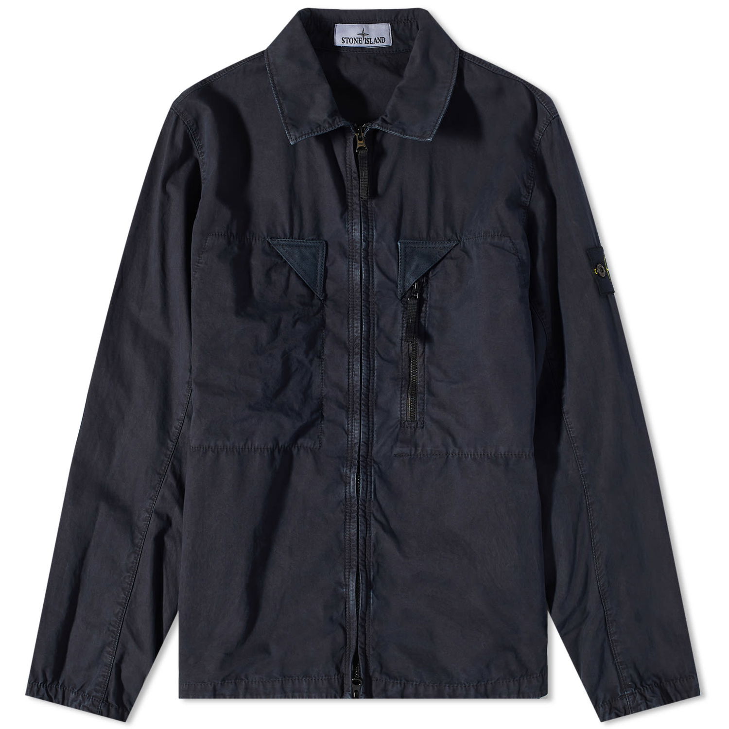 Яке Stone Island Brushed Cotton Canvas Zip Shirt Jacket Тъмно синьо | 7815106WN-V0120, 0