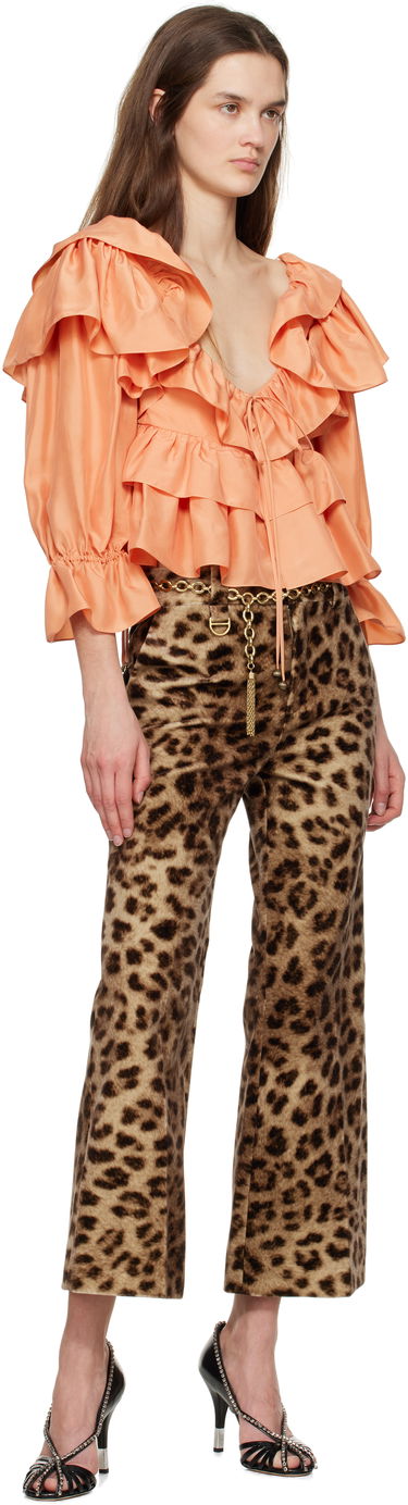 Риза CHLOÉ Chloé Cropped Ruffle Blouse Оранжево
 | CH25SHT16314, 3