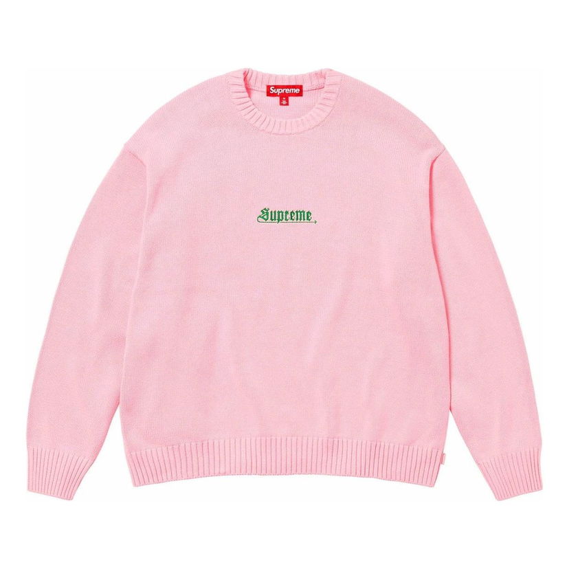 Пуловер Supreme Old English Embroidered Crewneck Sweater Розово | SUP-SS24-124
