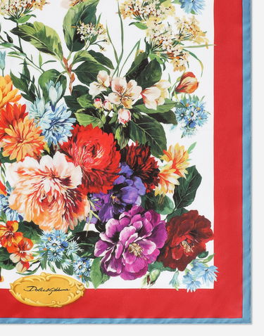 Шал Dolce & Gabbana Dolce & Gabbana 50x50 Silk Twill Floral Print Foulard Многоцветен | FN093RGDC7BHS5PC, 3