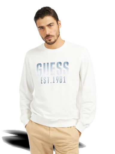 Суитчър GUESS Embroidered Logo Sweatshirt Бяло | M4RQ08KBK32