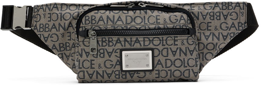 Чанта за кръста Dolce & Gabbana Gray & Black Printed Belt Bag Сиво | BM2218AJ705, 0