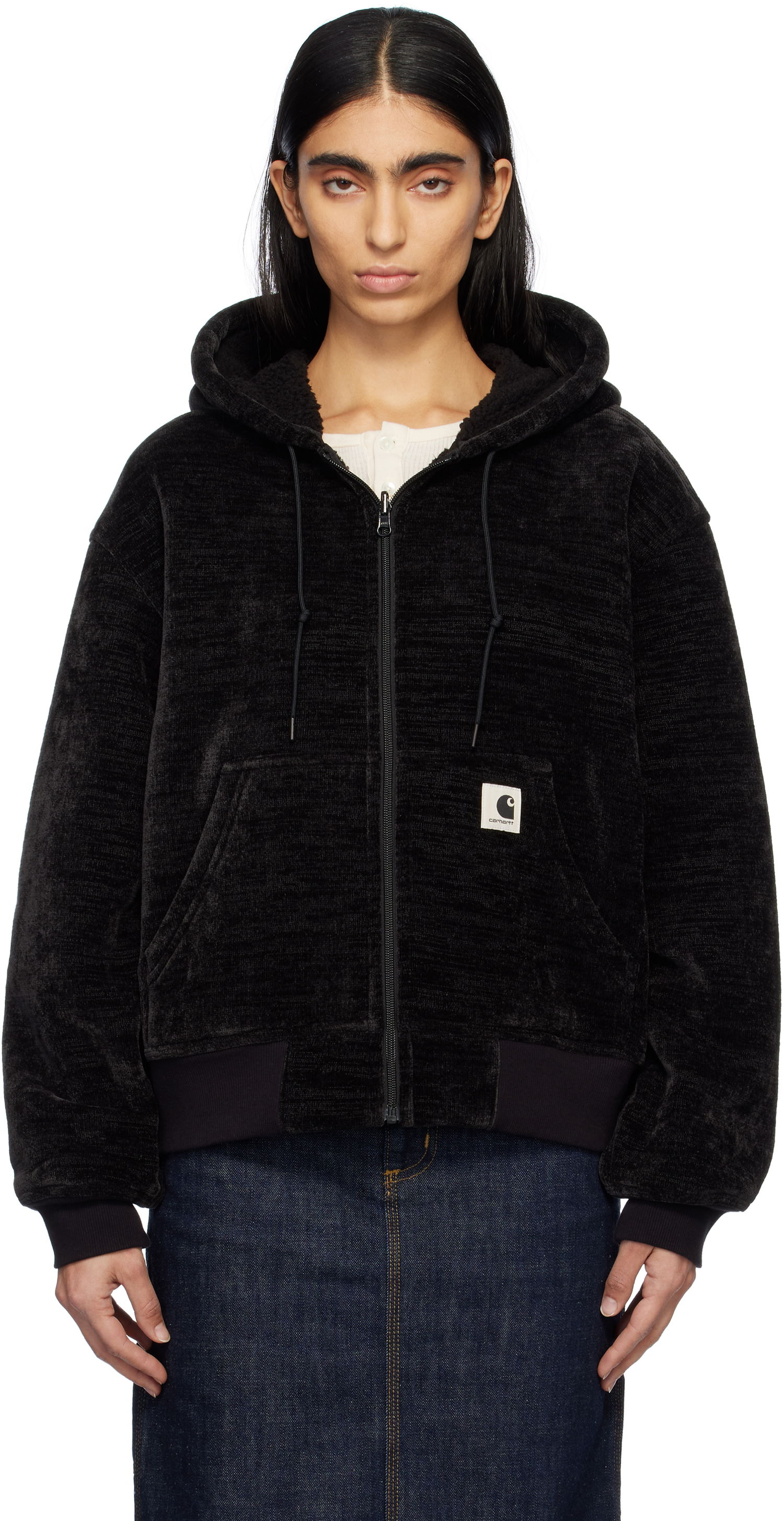 Суитчър Carhartt WIP Fleece Lined Hoodie Черно | I033905 89XX, 0