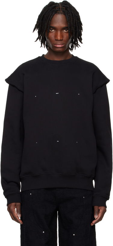 Суитчър HELIOT EMIL HELIOT EMIL Outline Logo Sweatshirt Черно | PRESS25_M_08_052_BLK01_CO, 0
