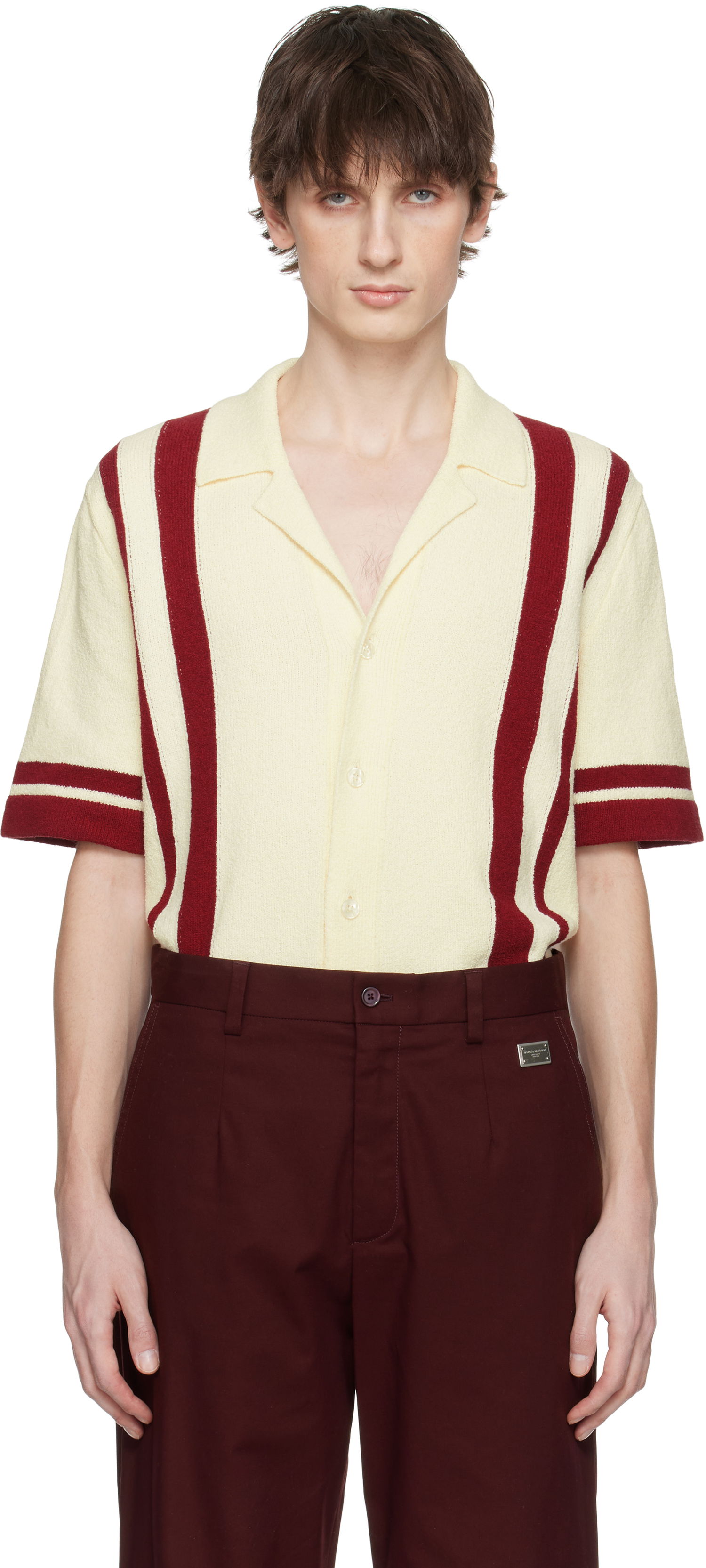Пуловер Dolce & Gabbana Dolce&Gabbana Knitted Polo Shirt Жълто | GXVB7TJFMNA, 0
