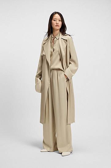 Панталони BOSS Relaxed-Fit Satin Trousers Бежово | 50541835, 1