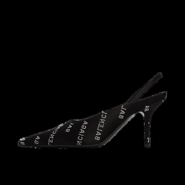 Square Knife Slingback Heels "Black"