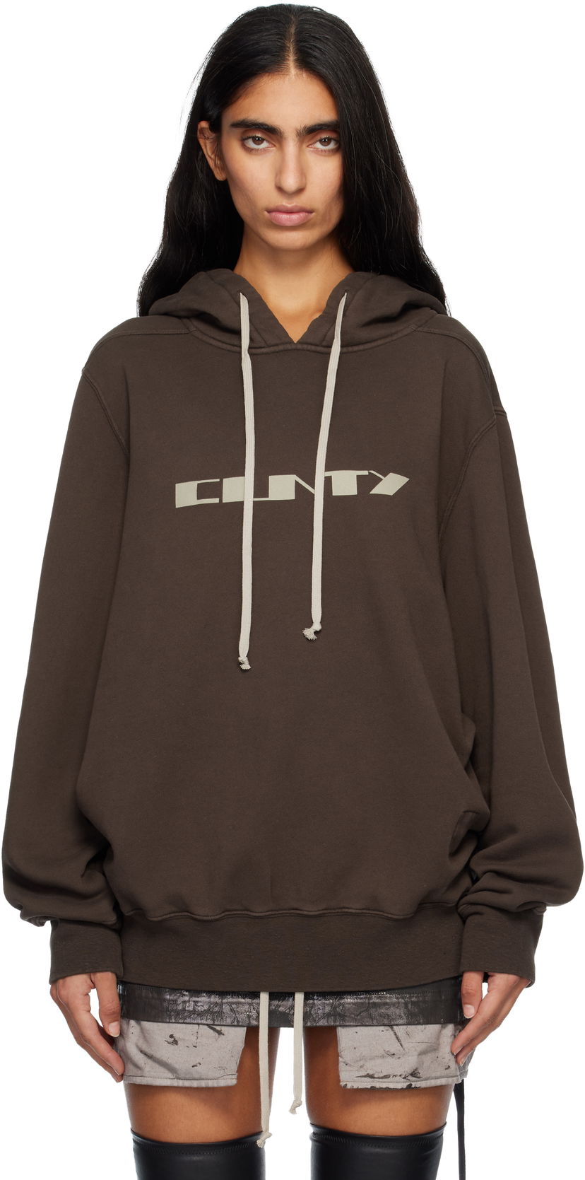 Суитчър Rick Owens Concordians Oversized Hoodie Кафяво | DS02E7241 FSLP2P