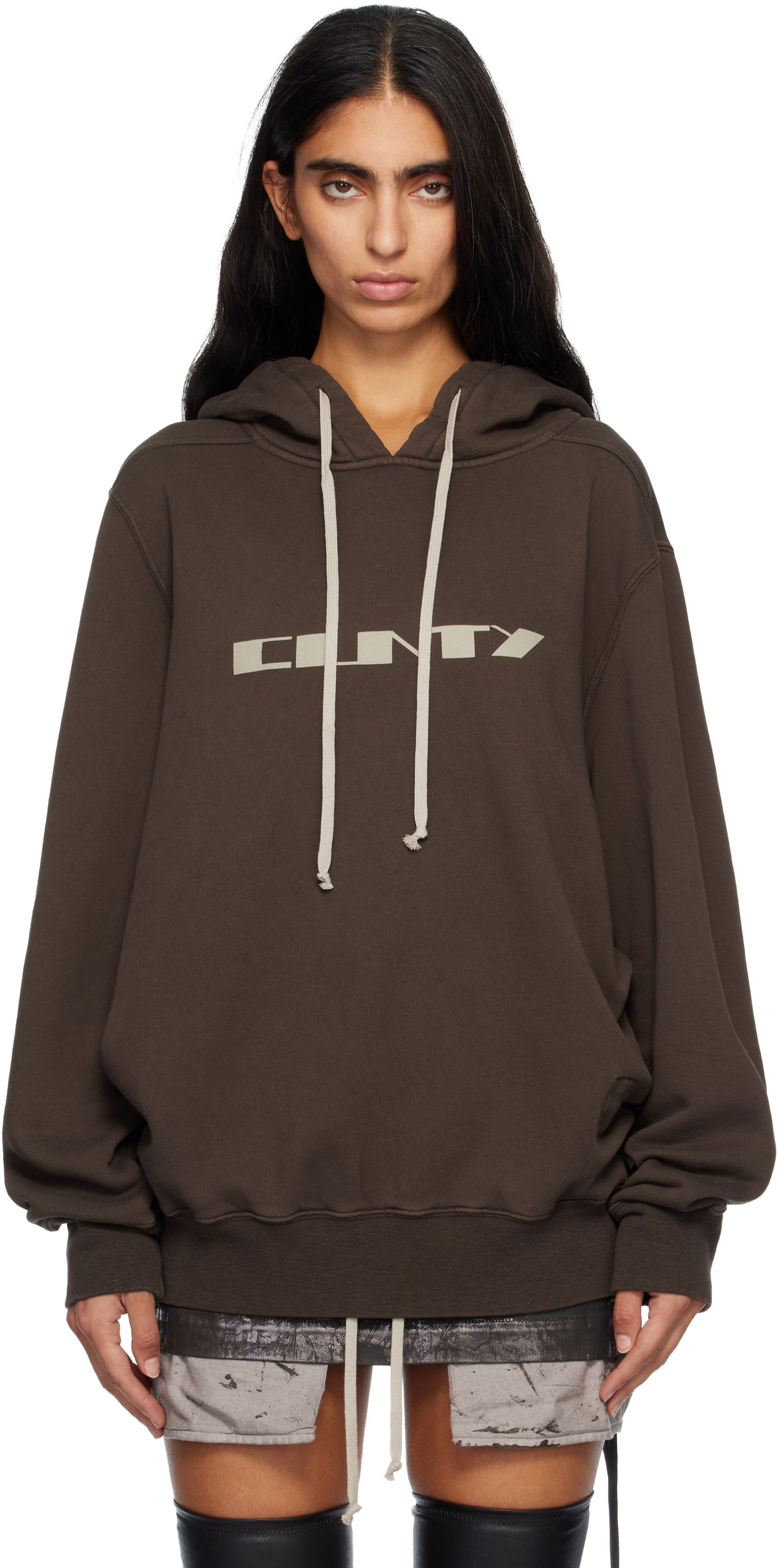 Суитчър Rick Owens Concordians Oversized Hoodie Кафяво | DS02E7241 FSLP2P, 0