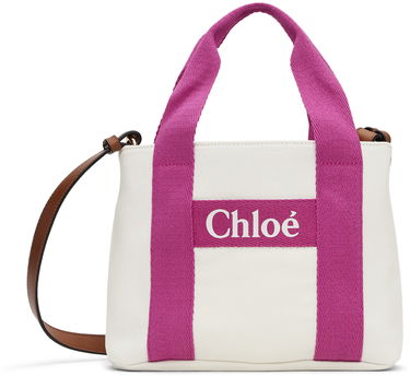 Голяма пазарска чанта CHLOÉ Chloé Printed Tote Bag Бяло | C20046, 0