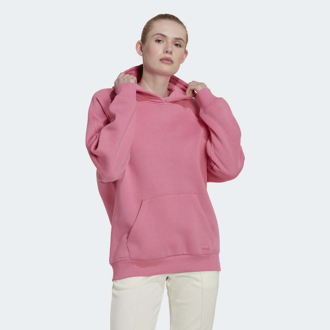 Суитчър adidas Originals ALL SZN Fleece Boyfriend Hoodie Розово | HN4211, 0