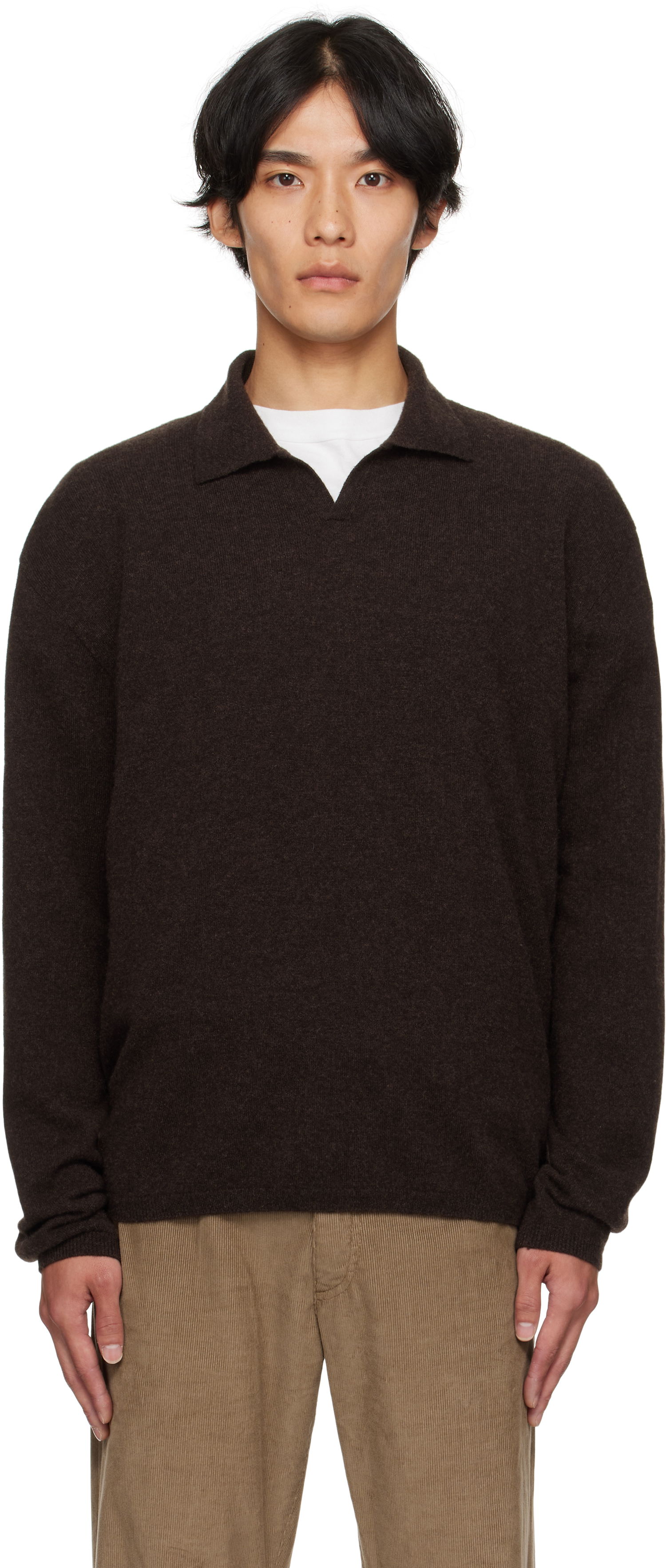 Пуловер The Row The Row Franz Knit Polo Кафяво | 1015-Y556, 0