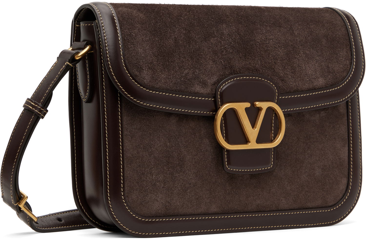 Чанта през рамо Valentino Valentino Garavani 9TO5 Suede Shoulder Bag Кафяво | 6W2B0R15QTJ, 1
