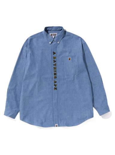 Риза BAPE A Bathing Ape Applique BD Loose Fit Shirt Синьо | 1J20-131-001