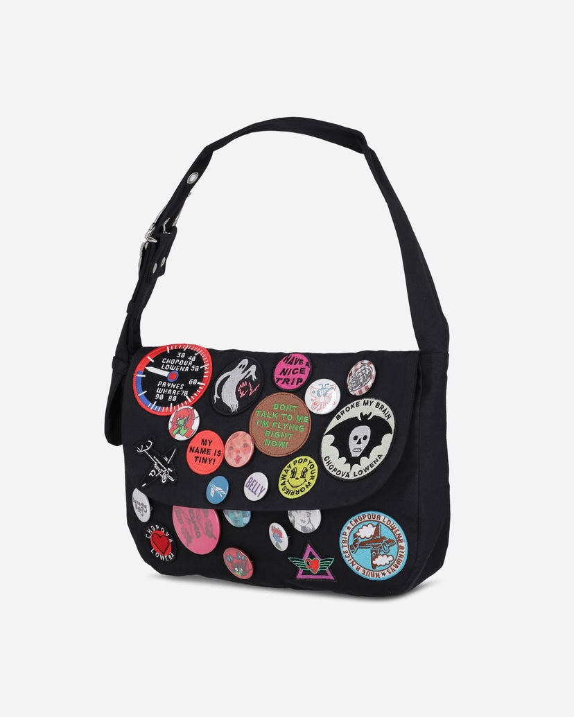 Чанта през рамо Chopova Lowena Patches Decorated Shoulder Bag Черно | 6455 BLCK