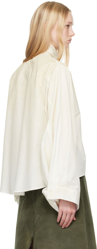 Риза Maison Margiela MM6 Maison Margiela Cotton Poplin Tie-Neck Shirt Бяло | S62DT0039 M35458, 2