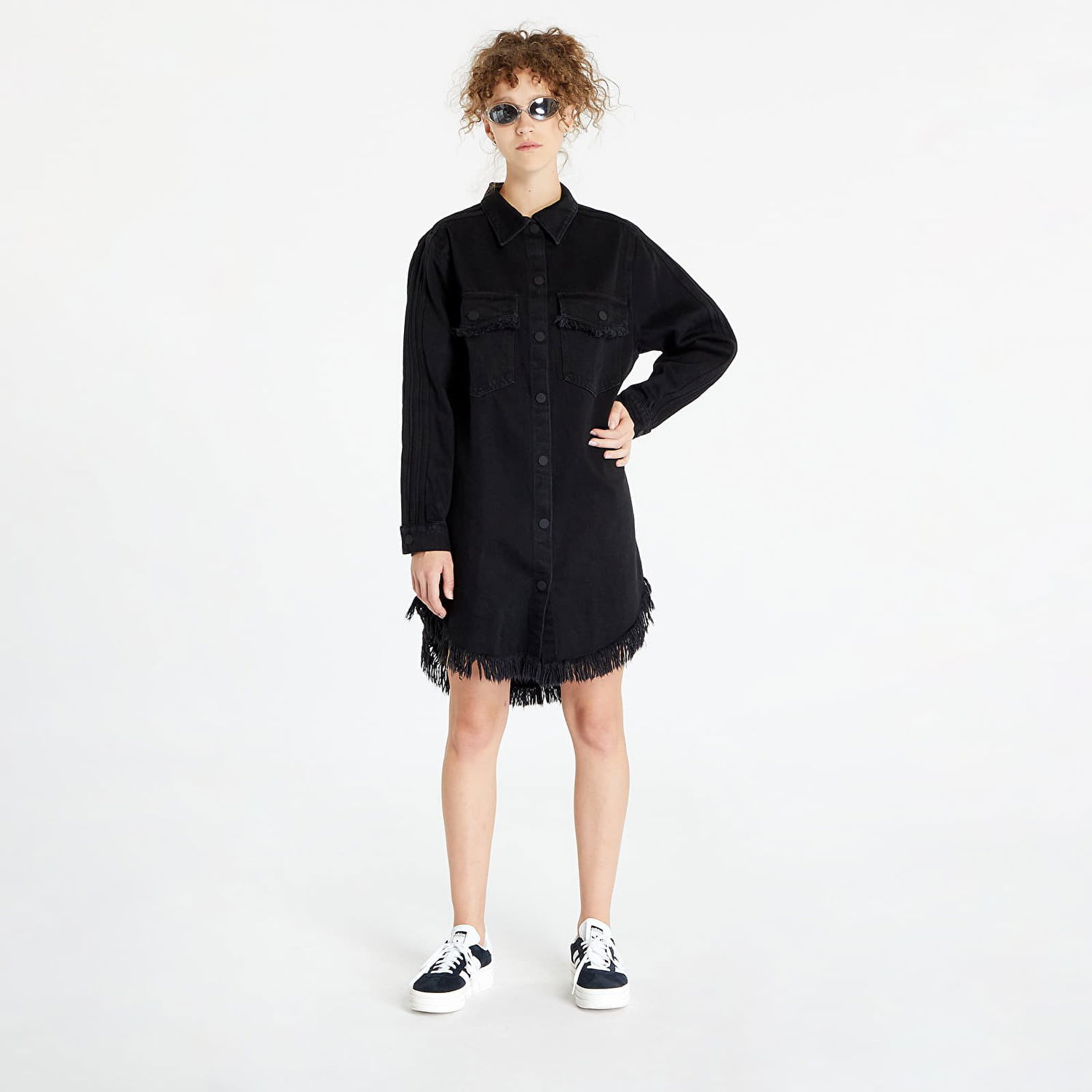 Pокля adidas Originals adidas x Ksenia Schnaider Denim Shirt Черно | IJ8342, 0