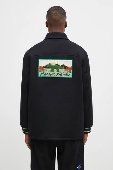Яке бомбър MAISON KITSUNÉ Black Varsity Jacket Черно | NM02120WM0026, 2