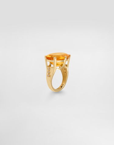 Пръстен Dolce & Gabbana Anna Ring in 18-carat Yellow Gold with Citrine and Diamonds, Size 51 Жълто | WRSB1GWCTR1ZOO00, 2