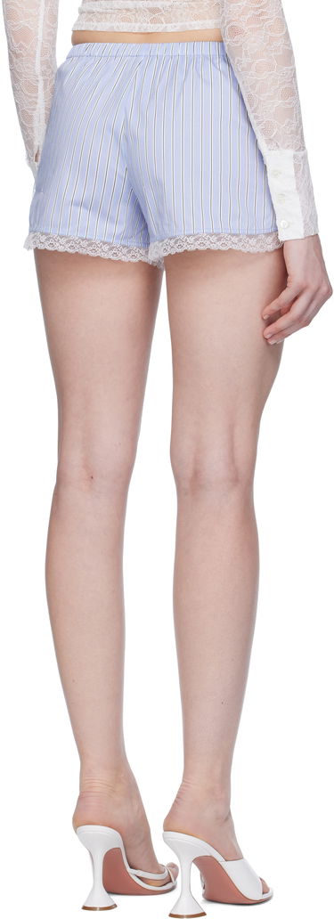 Къси панталони Miaou Miaou Anna Striped Lace-Trim Shorts Синьо | 3011SPSPRS, 2