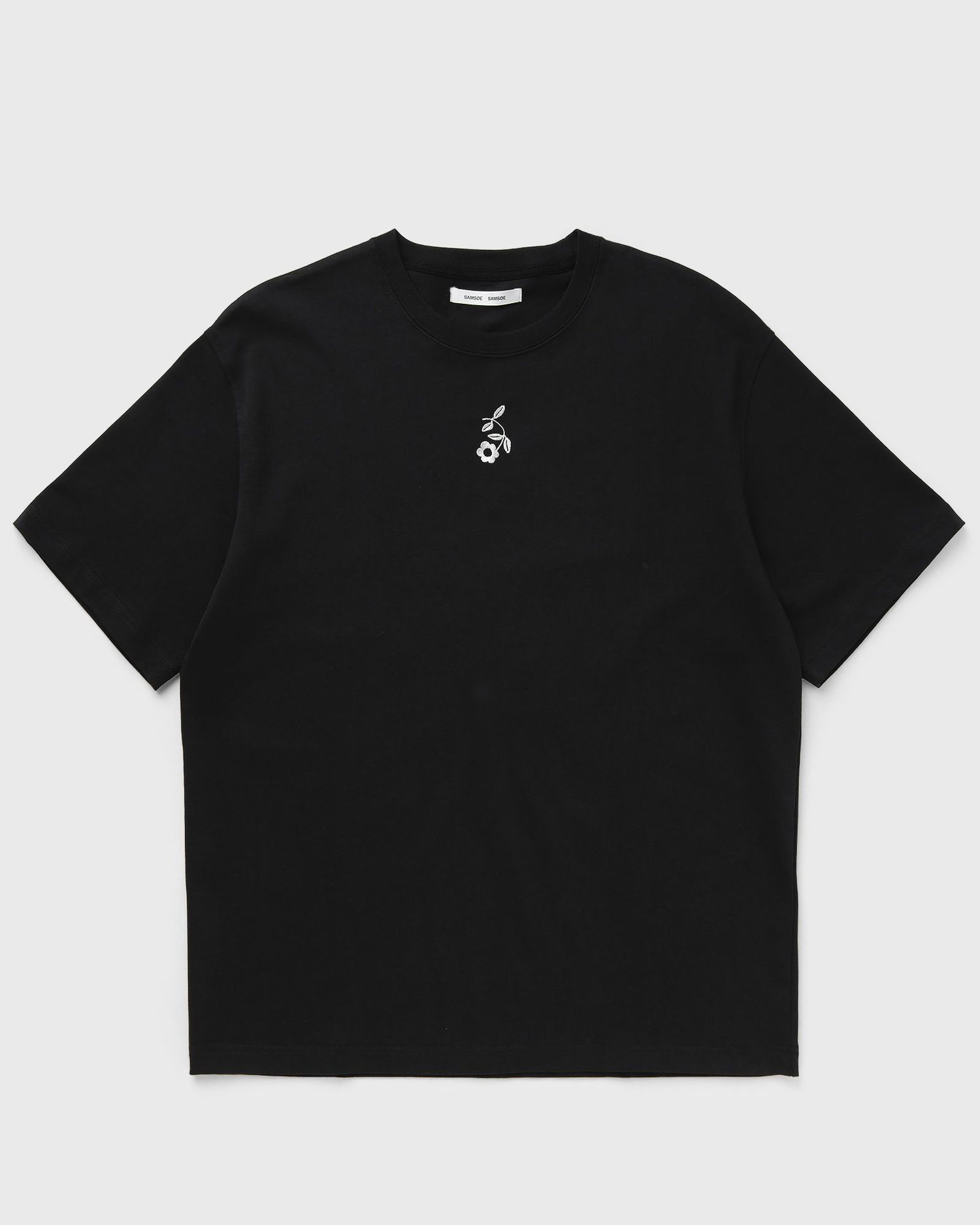Тениска Samsoe Samsoe Sanature T-Shirt with Floral Embroidery Черно | U25100020-BLACK-NATURE, 0