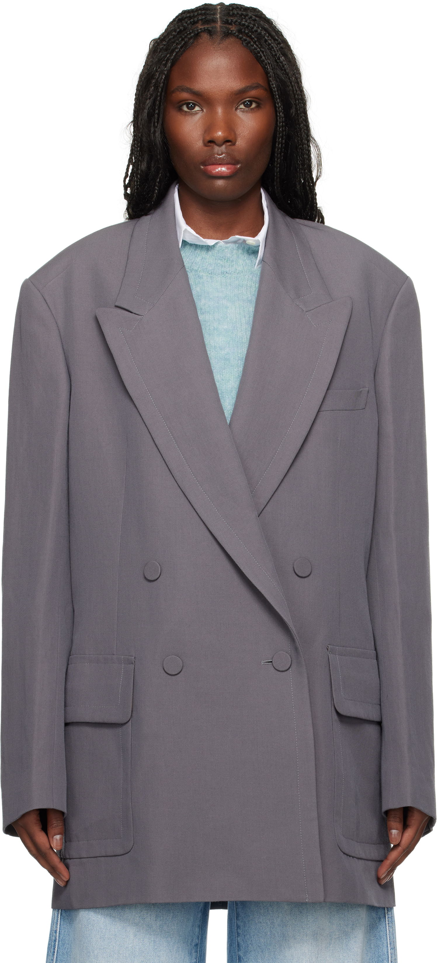 Яке Dries Van Noten Wool Blazer Сиво | 242-010409-9347, 0