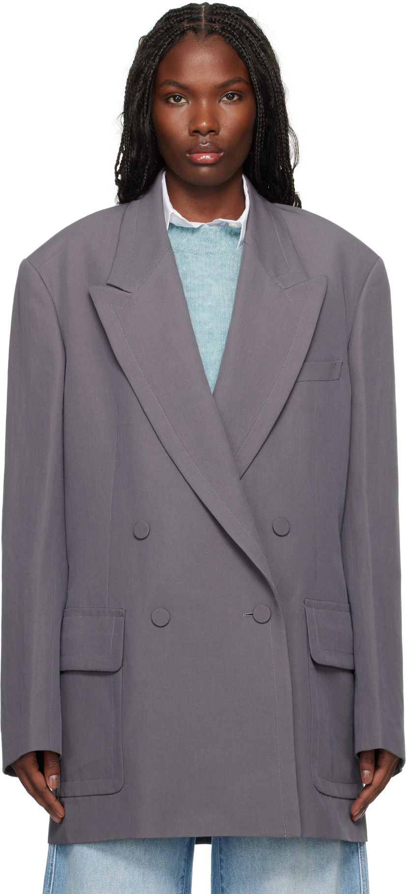 Яке Dries Van Noten Wool Blazer Сиво | 242-010409-9347